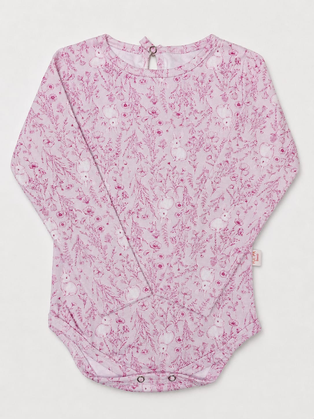 Body camiseta algodón estampado — conejitos rosa de TULIPA BEBÉS