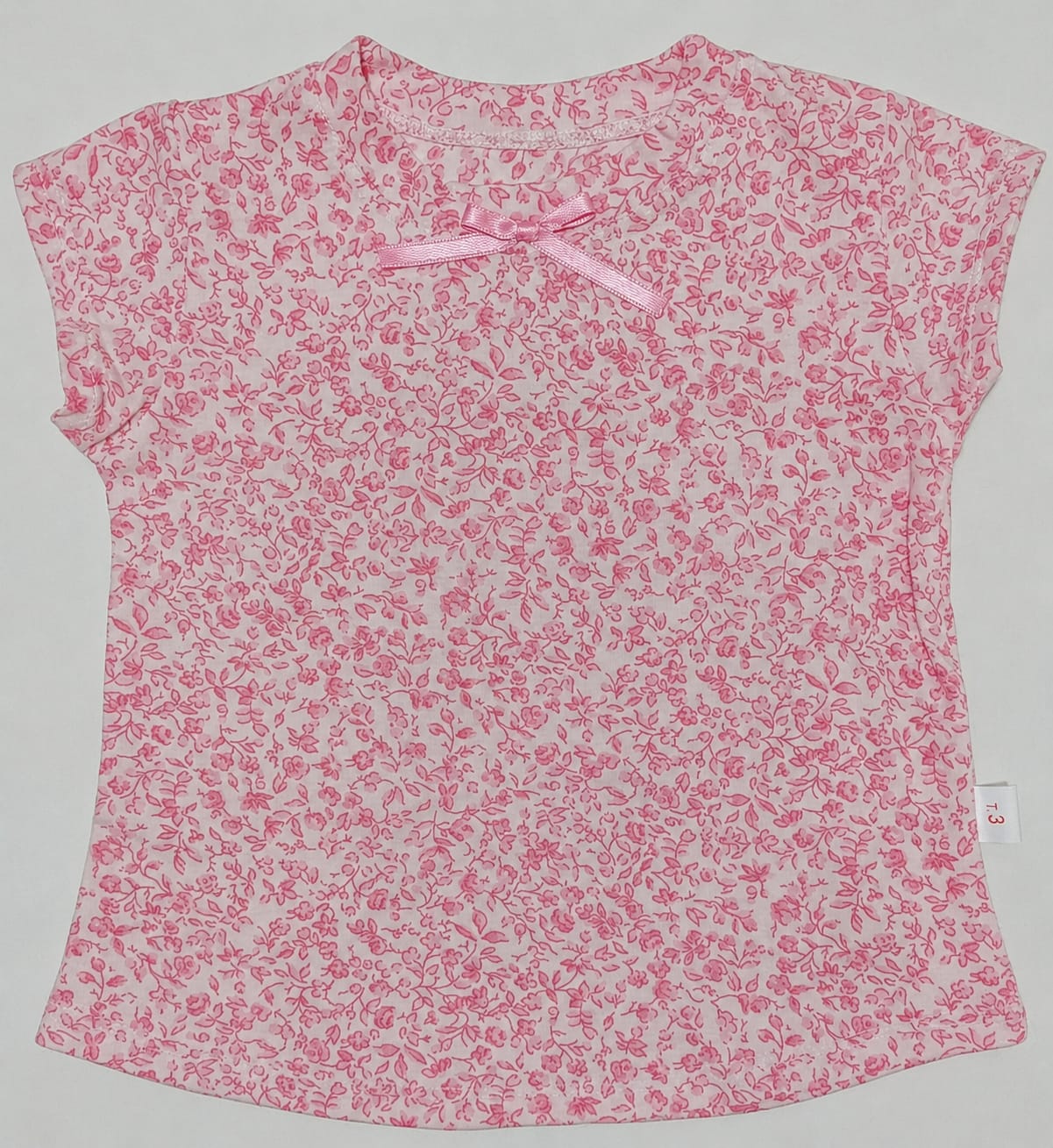 Remera algodón beba — flores rosa de TULIPA BEBÉS