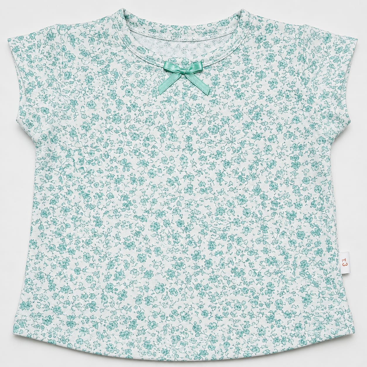 Remera algodón beba — flores verde agua de TULIPA BEBÉS